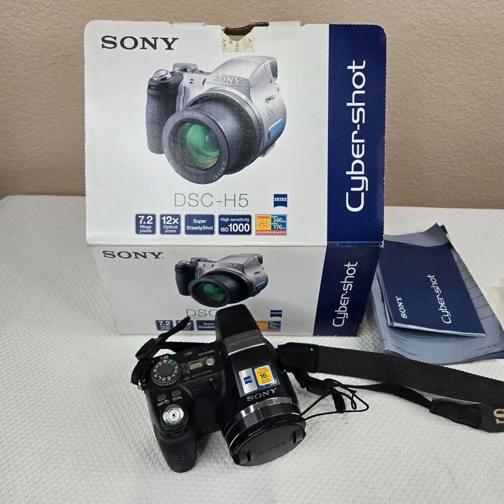 Sony Cybershot DSC-H5 7.2mp Digital Camera 12x Optical Image Stabilization Zoom